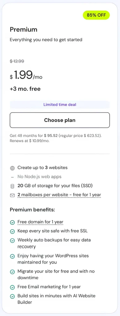 hostinger Premium Shared Hosting