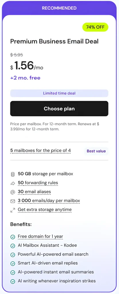 Premium Business Email Deal