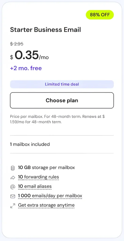 Hostinger Starter Business Email.webp