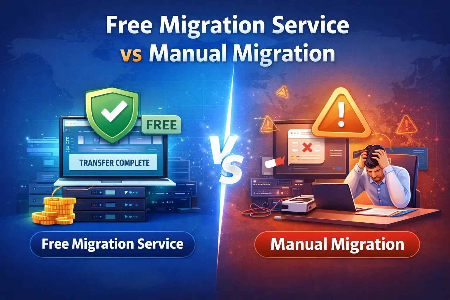 Free vs Manual Migration Service